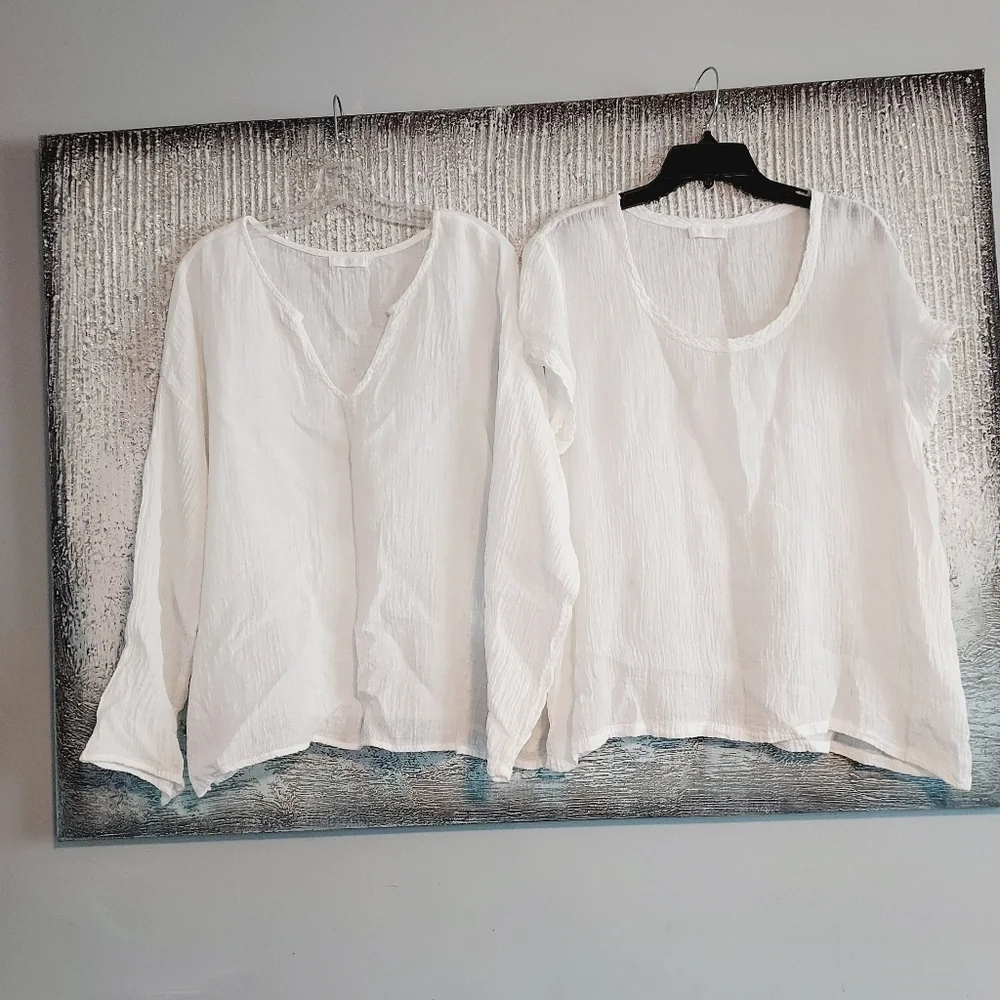 CP SHADES Two Oversized Boho linen Shirt  Sz-M
